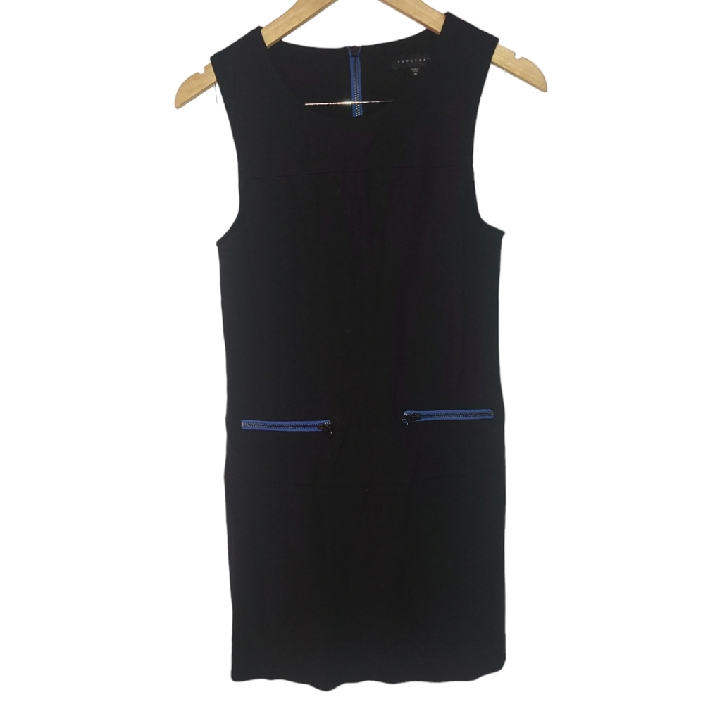 Sanctuary women's black short sleeve dress with blue details size M
